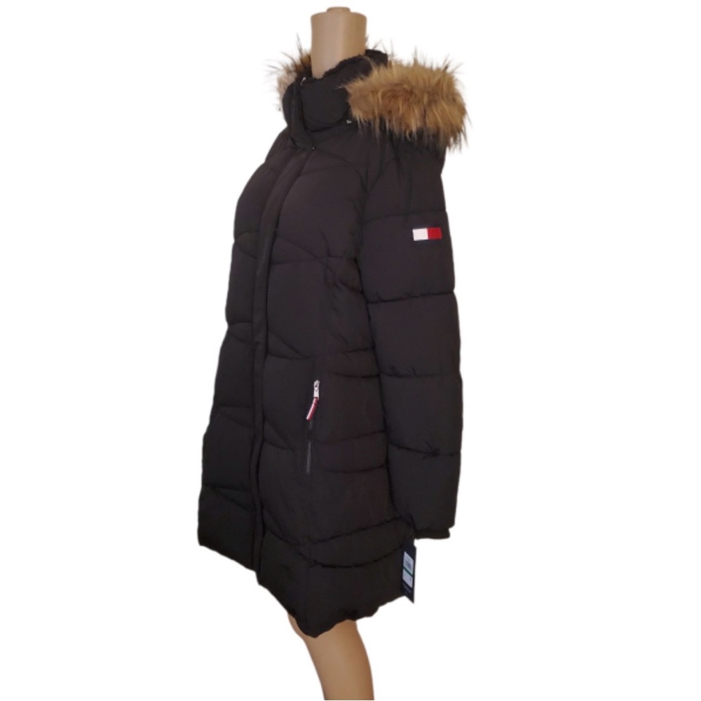 Tommy Hilfiger Black Jacket with Fur Trim